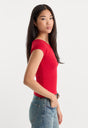 THE VARIEGATED RIB TOP | CRIMSON ROSE-3 | GOOD AMERICAN | MODEL
