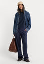 THE LOW RISE STRAIGHT LEG TROUSER | NAVY PINSTRIPE-1 | GOOD AMERICAN | MODEL