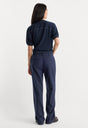 THE LOW RISE STRAIGHT LEG TROUSER | NAVY PINSTRIPE-5 | GOOD AMERICAN | MODEL