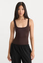 THE SCULPTING MODERN TANK BODYSUIT | ESPRESSO-1 | GOOD AMERICAN | MODEL