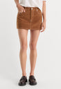 THE BETTER THAN SUEDE MINI SKIRT | CAFE CLAY-2 | GOOD AMERICAN | MODEL