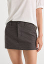 THE TROUSER MINI SKIRT | CHARCOAL MINI HOUNDSTOOTH-2 | GOOD AMERICAN | MODEL