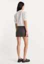THE TROUSER MINI SKIRT | CHARCOAL MINI HOUNDSTOOTH-5 | GOOD AMERICAN | MODEL