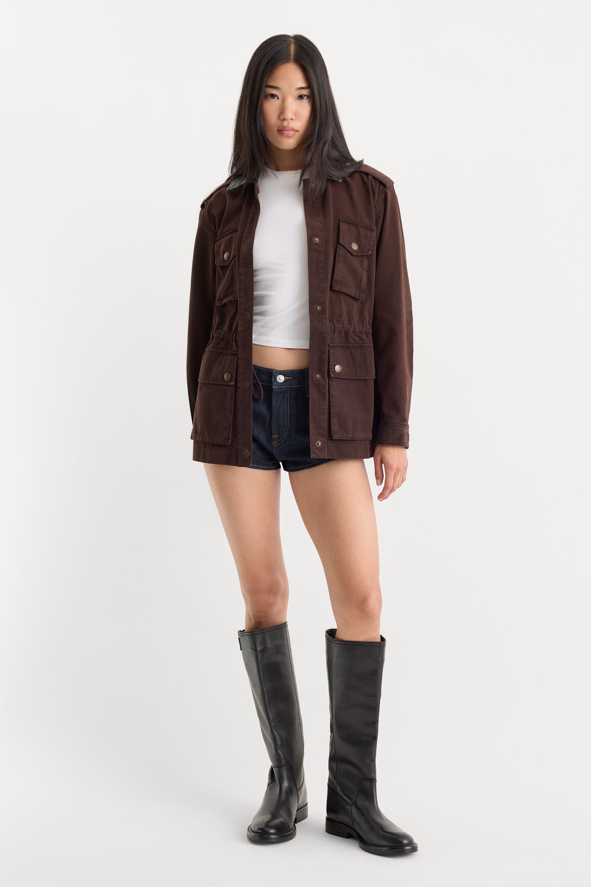 THE FIELD JACKET | ESPRESSO-4 | GOOD AMERICAN | MODEL