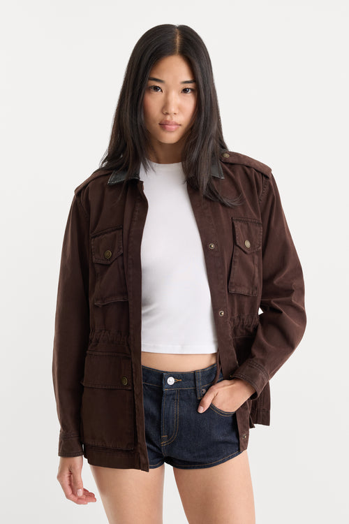 THE FIELD JACKET | ESPRESSO-1 | GOOD AMERICAN | MODEL