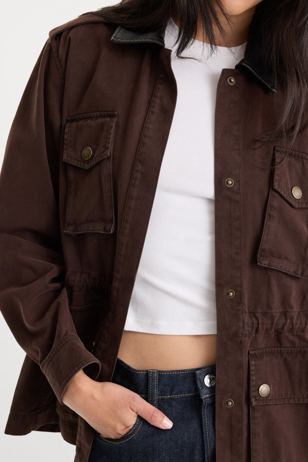 THE FIELD JACKET | ESPRESSO-2 | GOOD AMERICAN | MODEL