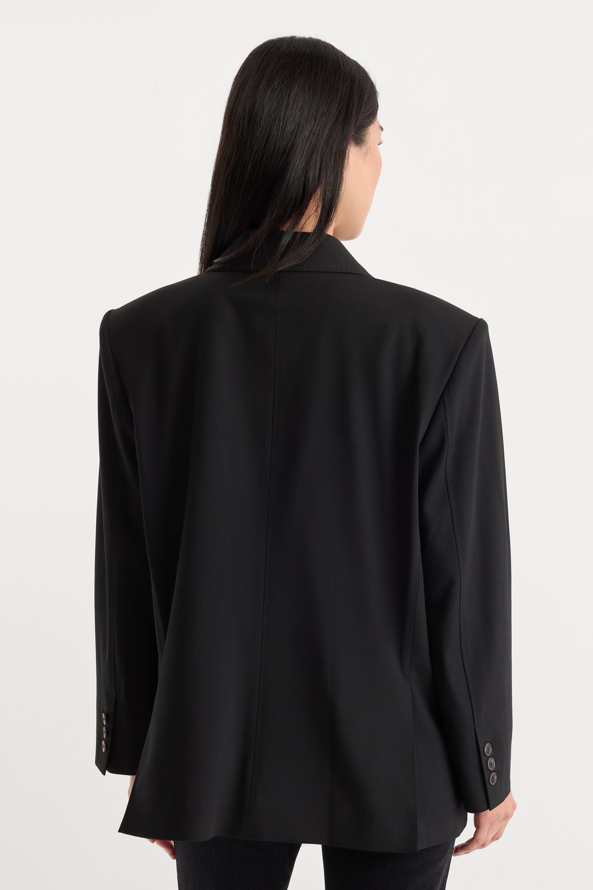 THE OVERSIZED BLAZER | BLACK001-3 | GOOD AMERICAN | MODEL