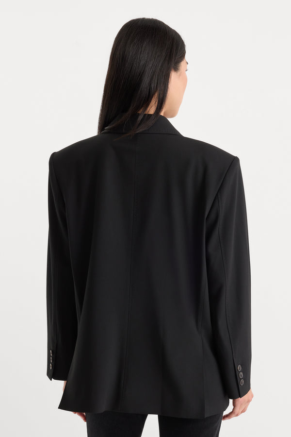 THE OVERSIZED BLAZER | BLACK001-3 | GOOD AMERICAN | MODEL