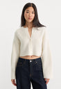 THE CHUNKY KNIT CARDIGAN | CHALK-3 | GOOD AMERICAN | MODEL