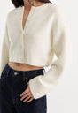 THE CHUNKY KNIT CARDIGAN | CHALK-5 | GOOD AMERICAN | MODEL