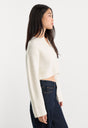 THE CHUNKY KNIT CARDIGAN | CHALK-4 | GOOD AMERICAN | MODEL