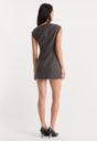 THE CAP SLEEVE MINI DRESS | CHARCOAL MINI HOUNDSTOOTH-5 | GOOD AMERICAN | MODEL