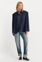 THE OVERSIZED BLAZER | NAVY PINSTRIPE-4 | GOOD AMERICAN | MODEL
