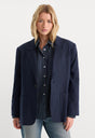 THE OVERSIZED BLAZER | NAVY PINSTRIPE-1 | GOOD AMERICAN | MODEL