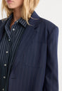 THE OVERSIZED BLAZER | NAVY PINSTRIPE-2 | GOOD AMERICAN | MODEL