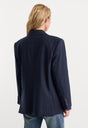 THE OVERSIZED BLAZER | NAVY PINSTRIPE-5 | GOOD AMERICAN | MODEL
