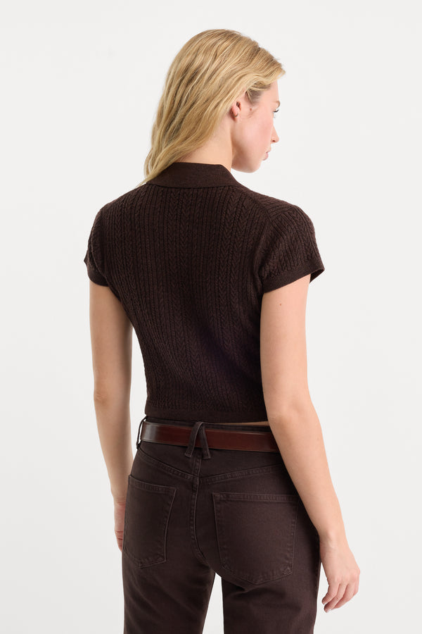 THE MICRO CABLE POLO | ESPRESSO-7 | GOOD AMERICAN | MODEL