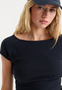 THE VARIEGATED RIB TOP | NEW NAVY002-2 | GOOD AMERICAN | MODEL