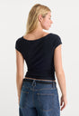 THE VARIEGATED RIB TOP | NEW NAVY002-5 | GOOD AMERICAN | MODEL