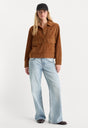 THE SUEDE BOXY JACKET | CAFE CLAY-4 | GOOD AMERICAN | MODEL