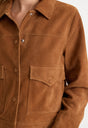 THE SUEDE BOXY JACKET | CAFE CLAY-2 | GOOD AMERICAN | MODEL