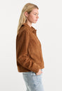 THE SUEDE BOXY JACKET | CAFE CLAY-3 | GOOD AMERICAN | MODEL