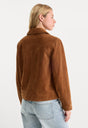 THE SUEDE BOXY JACKET | CAFE CLAY-5 | GOOD AMERICAN | MODEL