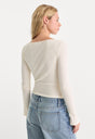 THE VARIEGATED RIB LONG SLEEVE TOP | CHALK-5 | GOOD AMERICAN | MODEL