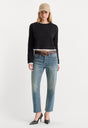 THE LONG SLEEVE LAYERED TEE | BLACK-5 | GOOD AMERICAN | MODEL