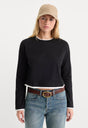 THE LONG SLEEVE LAYERED TEE | BLACK-1 | GOOD AMERICAN | MODEL