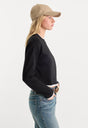 THE LONG SLEEVE LAYERED TEE | BLACK-3 | GOOD AMERICAN | MODEL