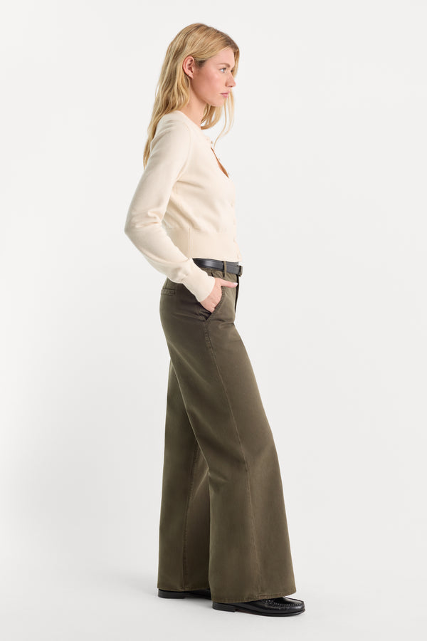 LOW SLUNG BAGGY TROUSER | WASHED FATIGUE GREEN-4 | GOOD AMERICAN | MODEL