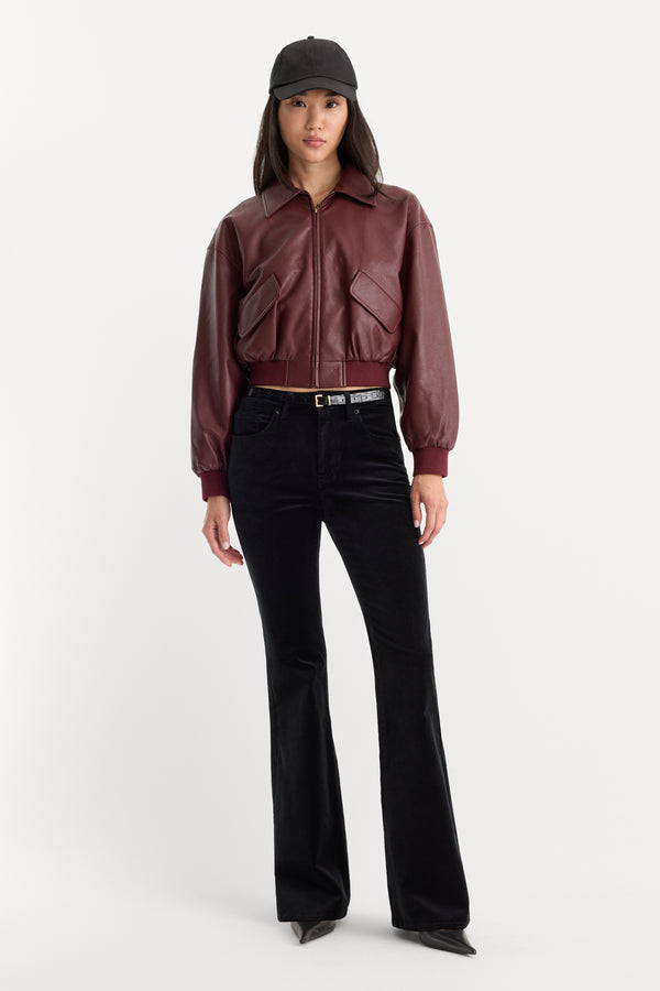 VELVET GOOD LEGS FLARE PANT | BLACK-1 | GOOD AMERICAN | MODEL