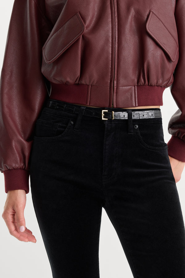 VELVET GOOD LEGS FLARE PANT | BLACK-2 | GOOD AMERICAN | MODEL