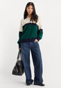 THE OVERSIZED RUGBY SWEATER | FOREST BLOCKED STRIPE-5 | GOOD AMERICAN | MODEL