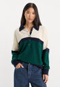 THE OVERSIZED RUGBY SWEATER | FOREST BLOCKED STRIPE-3 | GOOD AMERICAN | MODEL