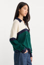 THE OVERSIZED RUGBY SWEATER | FOREST BLOCKED STRIPE-4 | GOOD AMERICAN | MODEL