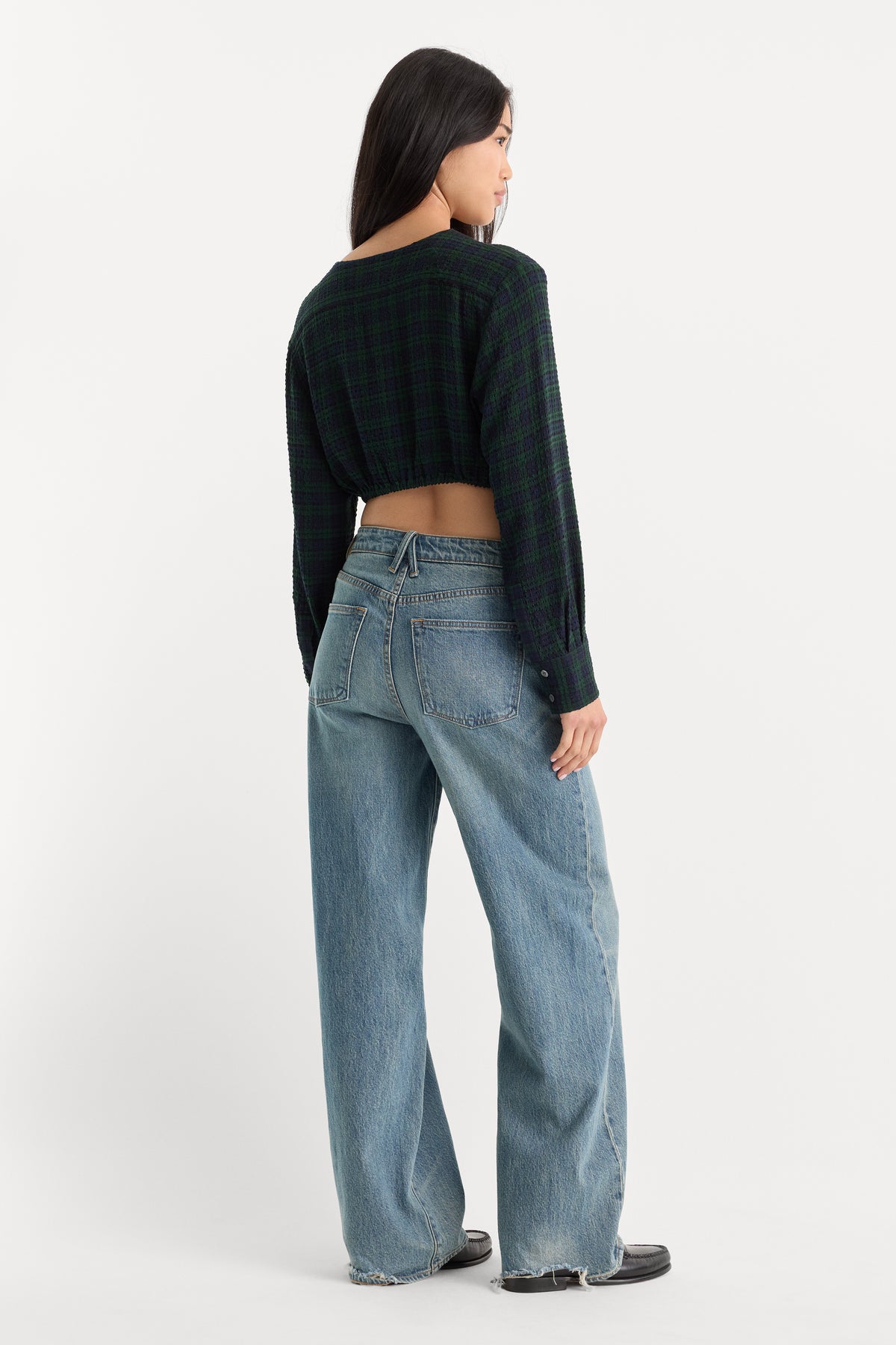 VINTAGE WIDE JEANS | OAK-6 | GOOD AMERICAN | MODEL