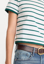 THE LAYERED TEE | FOREST MULTI STRIPE-3 | GOOD AMERICAN | MODEL