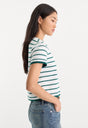 THE LAYERED TEE | FOREST MULTI STRIPE-2 | GOOD AMERICAN | MODEL