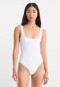 SCULPTING MODERN TANK BODYSUIT | WHITE001-2 | GOOD AMERICAN | MODEL