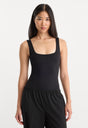 SCULPTING MODERN TANK BODYSUIT | BLACK-1 | GOOD AMERICAN | MODEL