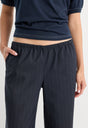 THE PINSTRIPE PULL ON TROUSER | NAVY PINSTRIPE-2 | GOOD AMERICAN | MODEL