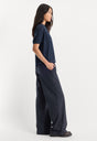 THE PINSTRIPE PULL ON TROUSER | NAVY PINSTRIPE-4 | GOOD AMERICAN | MODEL