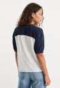 THE COLORBLOCK GYM TEE | NAVY WITH CHALK-6 | GOOD AMERICAN | MODEL