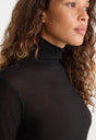 THE SHEER RIB TURTLENECK | BLACK001-3 | GOOD AMERICAN | MODEL