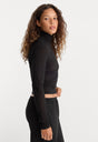 THE SHEER RIB TURTLENECK | BLACK001-2 | GOOD AMERICAN | MODEL