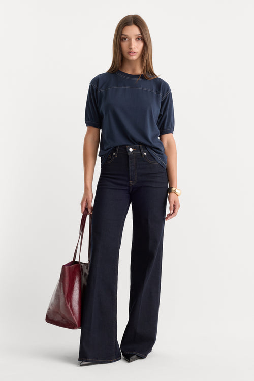 GOOD WAIST PALAZZO JEANS | RINSE-1 | GOOD AMERICAN | MODEL