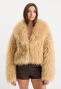 THE FAUX FUR COAT | SAND-2 | GOOD AMERICAN | MODEL