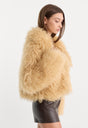 THE FAUX FUR COAT | SAND-3 | GOOD AMERICAN | MODEL
